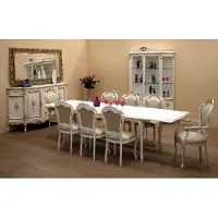AEA Komplett Set Esstisch 8 Stühle Esszimmer Set Ess Gruppe Holz Tisch Tische 12 tlg