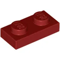 LEGO 250x 1x2 Platen 3023 - Platte stenen, donkerrood