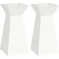 Syfax Pilaar Plantenbak 2 st Wit 35 x 35 x 73 cm Koudgewalst staal