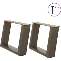 Syfax Salontafelpoten 2 st U-vormig 50x(30-31) cm staal naturel