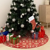 Prolenta Maison Exclusive - Luxe kerstrok met sok, rood, 122 cm, van stof