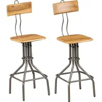 Prolenta Maison Exclusive - 2 barkrukken, gerecycled teakhout