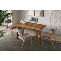 AEA Essgruppe Essecke Holztisch Esstisch Stühle Set 5tlg Braun Esszimmer