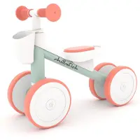 Ginza.se Loopfiets 1 jaar voor jongens en meisjes - Loopwagen voor peuters - Groen en roze - Lichtgewicht met verstelbaar stuur - Stille anti slip banden voor binnen en buiten - Model Quadi Racer