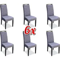 AEA Lehnstuhl 6x Stühle Polster Textil Stoff Essgruppe Garnitur Set Komplett Design