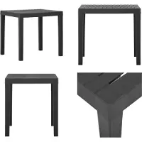 vidaXL Tuintafel Grijs 79x65x72 cm, Kunststof - Tuintafel - Tuintafels - Tafel - Tafels