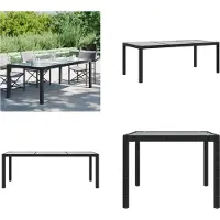 vidaXL Tuintafel zwart, 190x90x75 cm, gehard glas, polyrotan - Tuintafel - Tuintafels - Tafel - Tafels