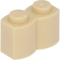 LEGO 1x2 Palissadepaal - 250 stuks, beige kleur