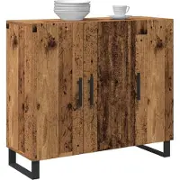 vidaXL Dressoir Oudhout 90 x 34 x 80 cm Bewerkt hout