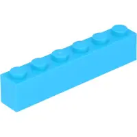LEGO 10 stuks 3009 steenblokje 1x6, basisstenen, 10 middelblauw