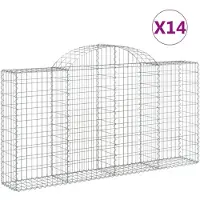 vidaXL Schanskorven 14 st gewelfd 200x30x100/120 cm ijzer