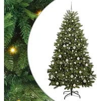 Syfax Kunstkerstboom met 300 LED Groen 210 cm PVC en Metaal
