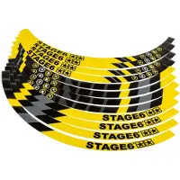 Stage6 Wielstickerset voor scooters, 12 inch, geel