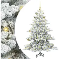 Syfax Kunstmatige Inklapbare Kerstboom Wit 150 cm PVC en staal