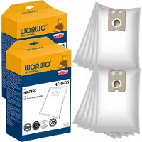 WORWO POWER BAG stofzuigzakken, set van 10 – vervanging, compatibel met Nilfisk VP300 / GD 1000 – microvezel*