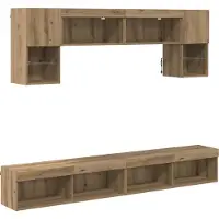 Syfax TV Wand Eenheden met LED 6 pcs Artisan Eiken Bewerkt hout
