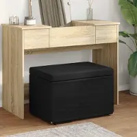 Prolenta Maison Exclusive - Voetenbankje, zwart, 61 x 41 x 40 cm, bekleed met stof en gemaakt van spaanplaat