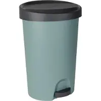 Eda Plastiques Stepy pedaalemmer 27 liter, eucalyptusgroen met antraciet deksel