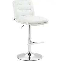 CLP Barkruk Damar - kunstleer, chroom frame - crème kleur