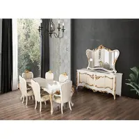 AEA Luxus Set Esszimmer Esstisch Stuhl XL Tisch Tische Stühle Holz Design 7 tlg