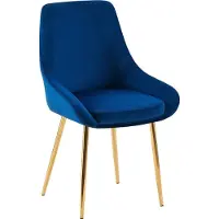 CLP Elmira Eetkamerstoel - Klassiek - Met rugleuning - Met armleuning - Met rugleuning - Velvet - goud/donkerblauw