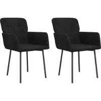 Syfax Eetkamerstoelen 2 st fluweel zwart