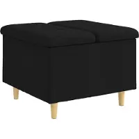 vidaXL Ottomaan met opbergruimte, zwart, 60 x 60 x 45 cm, gestoffeerd