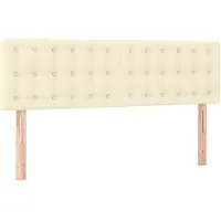vidaXL Hoofdborden 144x5x78/88 cm kunstleer crèmekleurig