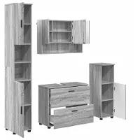 vidaXL Badkamermeubel Set 4 st Grijs Sonoma 35 x 30 x 192 cm