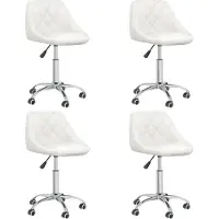 Syfax Eetkamerstoelen draaibaar 4 st kunstleer wit