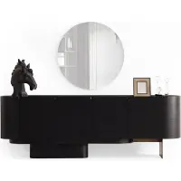 AEA Designer Esszimmer Garnitur Esstisch 6x Stühle Anrichte Spiegel 9tlg
