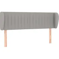 vidaXL Hoofdbord met randen 147x23x78/88 cm stof lichtgrijs