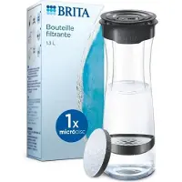Brita Fill & Serve filterfles, grijs, 1,3 liter inhoud, inclusief 1 MicroDisc filter, BPA-vrij