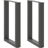 Syfax Eettafelpoten 2 st U-vormig 50x(72-73) cm staal antraciet