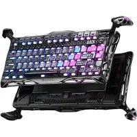 Gravastar Mercury K1 Pro mechanisch gaming-toetsenbord, BT5.0/2.4G/USB-C, 75% formaat, geschikt voor Windows/Mac, QWERTY-indeling, speciale Cyberpunk-editie
