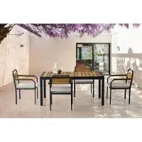 AEA Essecke Komplette Esszimmer Tisch Esstisch Stühle 5tlg Braun Holztisch
