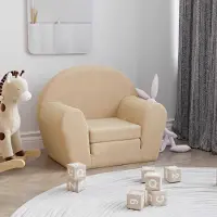 Prolenta Maison Exclusive - Kinderslaapbank, crème kleur, zachte pluche stof