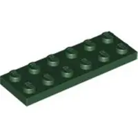 LEGO 2x6 Platte steen 3795 - 10 stuks, donkergroen