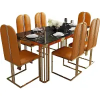 AEA Essgarnitur Esstisch 6 x Stuhl Set Set Garnitur Tisch Klassische Essgruppe 7tlg.
