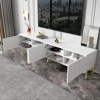 OKWISH TV-meubel, TV-kast, 1903848 cm, televisietafel, woonkamerkast, wit