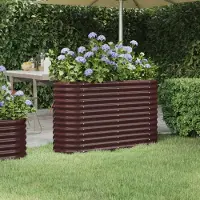 Prolenta Maison Exclusive - Verhoogd plantenbak, verzinkt staal, 114x40x68 cm, bruin