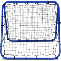 Costway rebounder, 100x100 cm. Opvouwbaar reboundnet met hoeken. Dubbelzijdig voetbalnet. Terugslagwand voor honkbal en handbal. Voetbaldoelnet