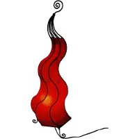 SIMANDRA Oosterse lamp, Hennelamp, Marokkaanse lederen lamp, tafellamp, vloerlamp. Mogador, bloemenmotief, 80 cm, rood