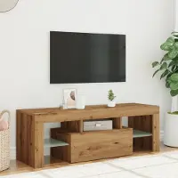 Prolenta Maison Exclusive - TV-meubel met LED-verlichting, uitvoering: ambachtseik, afmetingen: 120x36,5x40 cm, materiaal: houtvezelplaat