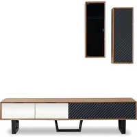 AEA Wohnwand Wohnzimmer set TV-Ständer 2x Hängeschrank Designer Wohnwände
