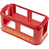 LEGO 1x Duplo trein cabine, 4x8 noppen, rood en geel, met uitsparingen voor ramen, elektrische locomotief, artikelnummer 35733pb01