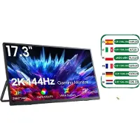OEM Gaming-monitor, draagbaar, 17,3 inch, resolutie 2560x1440, 144Hz beeldverversingssnelheid, EU-stekker
