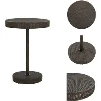 vidaXL Tuintafel Bruin 75,5x106 cm Kunststof Vlechtwerk - Tuintafels