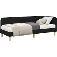 Syfax Hoekbedframe Zwart 80 x 200 cm Stof