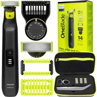 Philips OneBlade Pro 360 QP6542/15 scheerapparaat, geschikt voor gezicht en lichaam, met etui en trimmer